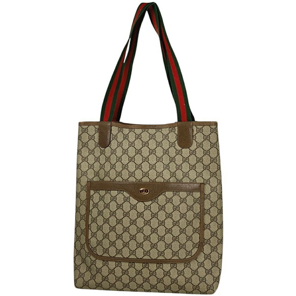 Gucci GG Tote Bag Sherry Web Canvas Brown - Picture 1 of 7